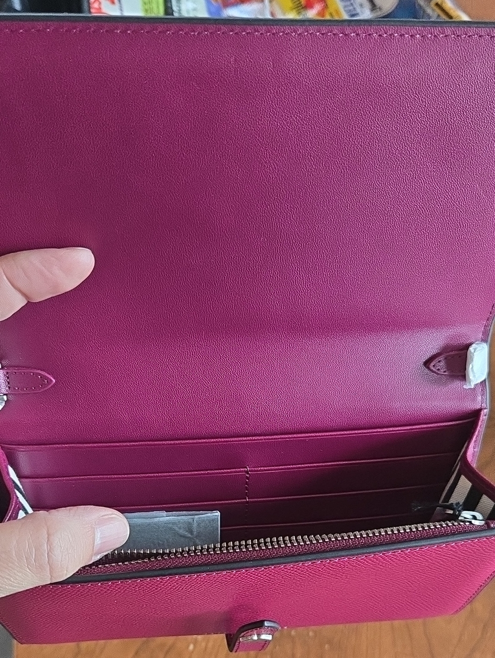 Lulu Guinness Crossbody Wallet Raspberry NWT In Box - Picture 3 of 5